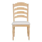 GDFStudio Terry Sillas de comedor tapizadas de madera de caucho vintage con diseño de respaldo dentado