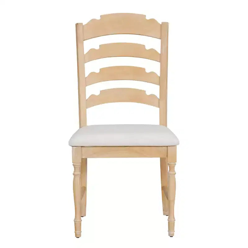 GDFStudio Terry Sillas de comedor tapizadas de madera de caucho vintage con diseño de respaldo dentado