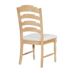 GDFStudio Terry Sillas de comedor tapizadas de madera de caucho vintage con diseño de respaldo dentado