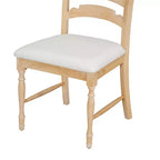 GDFStudio Terry Sillas de comedor tapizadas de madera de caucho vintage con diseño de respaldo dentado