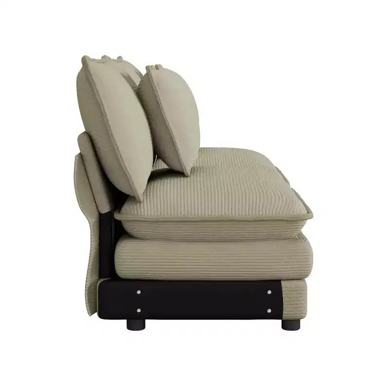 MAYEERTY 70.8 Sofá moderno Sofá modular tapizado en pana con cuatro cojines para sala de estar Marrón