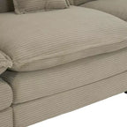 MAYEERTY 70.8 Sofá moderno Sofá modular tapizado en pana con cuatro cojines para sala de estar Marrón