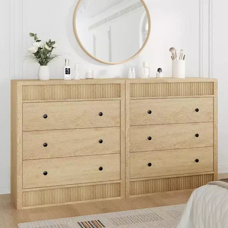 Cómoda de 3/5 cajones para dormitorio, cómoda estriada de 80 cm de ancho, mesita de noche moderna de madera, mueble de almacenamiento para pasillo, sala de estar