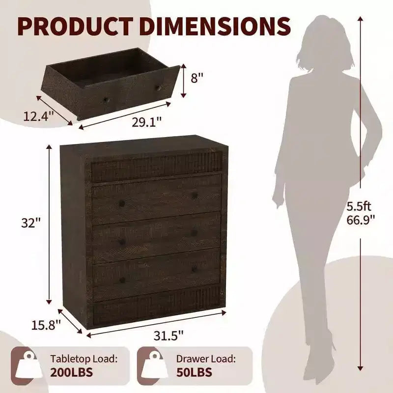Cómoda de 3/5 cajones para dormitorio, cómoda estriada de 80 cm de ancho, mesita de noche moderna de madera, mueble de almacenamiento para pasillo, sala de estar
