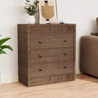 Cómoda de 3/5 cajones para dormitorio, cómoda estriada de 80 cm de ancho, mesita de noche moderna de madera, mueble de almacenamiento para pasillo, sala de estar