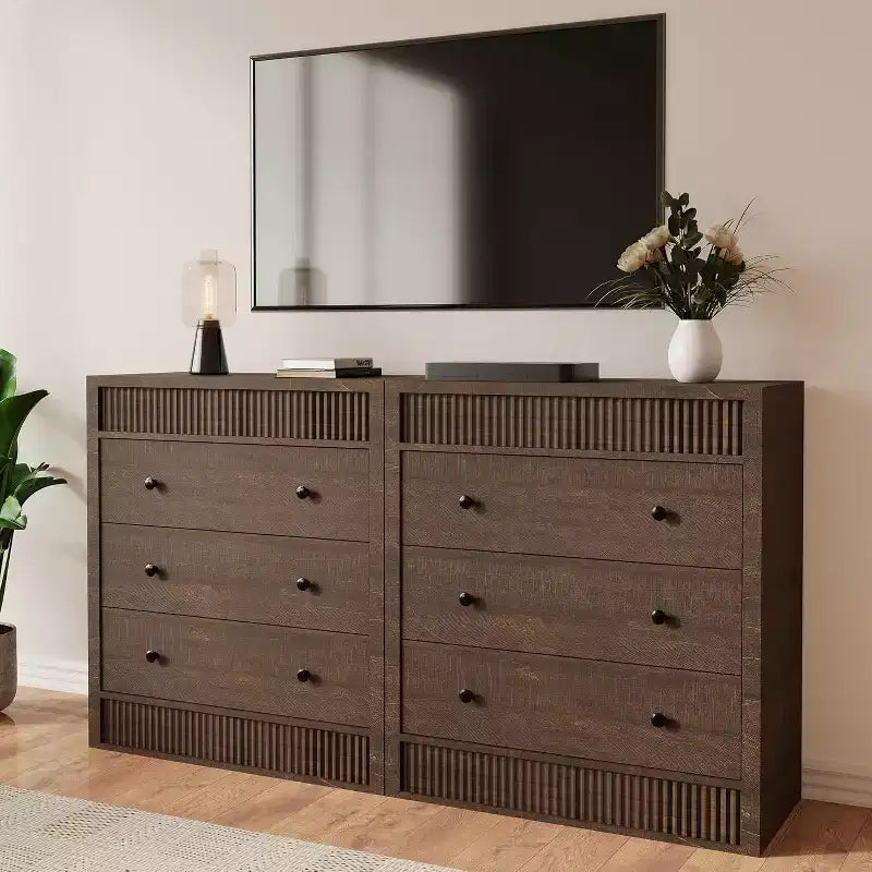 Cómoda de 3/5 cajones para dormitorio, cómoda estriada de 80 cm de ancho, mesita de noche moderna de madera, mueble de almacenamiento para pasillo, sala de estar