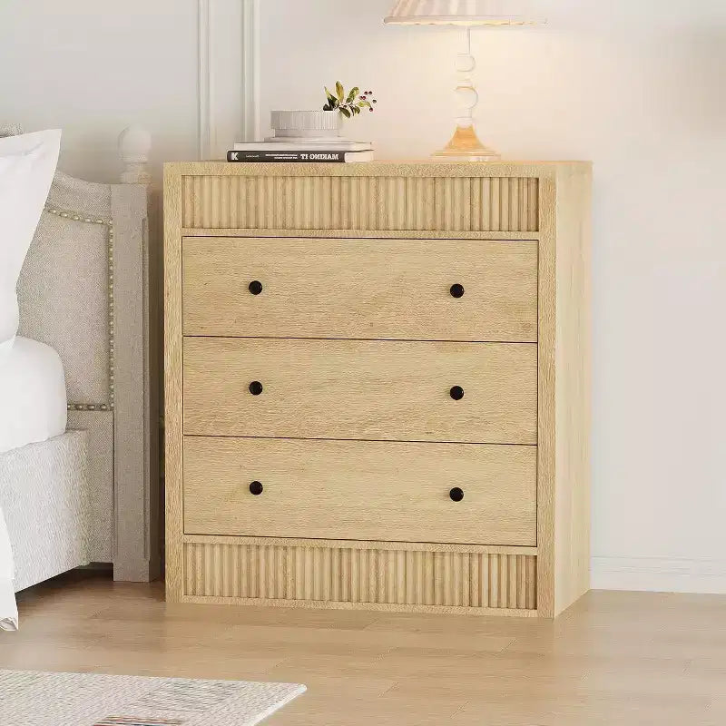 Cómoda de 3/5 cajones para dormitorio, cómoda estriada de 80 cm de ancho, mesita de noche moderna de madera, mueble de almacenamiento para pasillo, sala de estar