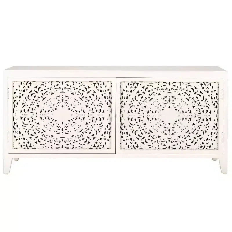 Raura 2 Shelf 2 Door Media Stand - MED5300 - White Washed - Safavieh