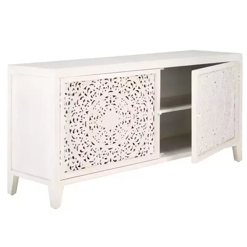 Mueble de TV Raura con 2 Estantes y 2 Puertas - MED5300 - Blanco Lavado - Safavieh