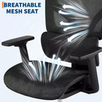 Silla de oficina ergonómica de malla, soporte lumbar, reposabrazos ajustables en 4D, ajuste de reclinación y altura, giro de 360°, silla de oficina para el hogar, silla de estudio para juegos