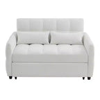 MAYEERTY 52.8 Sofá de dos plazas Sofá cama extraíble Acolchado con respaldo ajustable Dos almohadas lumbares para sala de estar Beige
