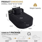 Tumbona de pana de 67.5 pulgadas, asiento ancho, sillón King de asiento profundo con 2 almohadas, sofá cama convertible sin marco para sala de estar