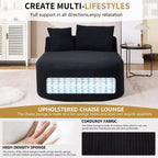 Tumbona de pana de 67.5 pulgadas, asiento ancho, sillón King de asiento profundo con 2 almohadas, sofá cama convertible sin marco para sala de estar