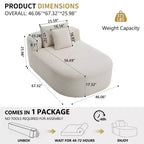 Tumbona de pana de 67.5 pulgadas, asiento ancho, sillón King de asiento profundo con 2 almohadas, sofá cama convertible sin marco para sala de estar