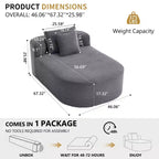 Tumbona de pana de 67.5 pulgadas, asiento ancho, sillón King de asiento profundo con 2 almohadas, sofá cama convertible sin marco para sala de estar