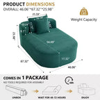 Tumbona de pana de 67.5 pulgadas, asiento ancho, sillón King de asiento profundo con 2 almohadas, sofá cama convertible sin marco para sala de estar
