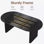 Mesa de comedor ovalada de 71'' para 4-8 personas, mesa de cocina y comedor de estilo rústico, mesa de reunión para sala de estar, oficina, apartamento, color negro