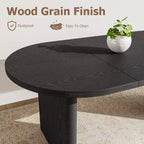 Mesa de comedor ovalada de 71'' para 4-8 personas, mesa de cocina y comedor de estilo rústico, mesa de reunión para sala de estar, oficina, apartamento, color negro