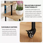 Estante de plantas de pared de rejilla de 3 niveles, exhibidor de rejilla de metal de alta resistencia con estantes y ganchos ajustables, estante de plantas multiusos para interiores y exteriores para jardín, hogar