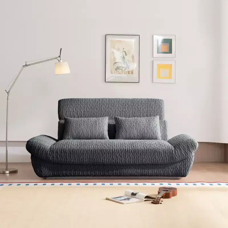 Sofá elíptico de dos plazas EHMKNP en forma de velero - Sofá de salón de lujo con espuma comprimida de alta densidad