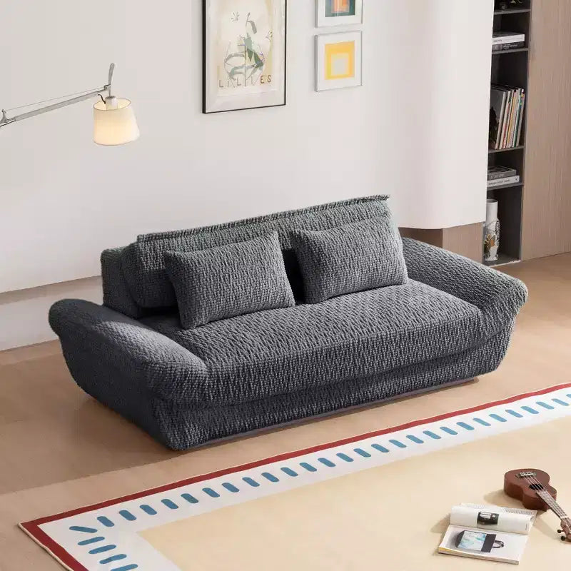 Sofá elíptico de dos plazas EHMKNP en forma de velero - Sofá de salón de lujo con espuma comprimida de alta densidad