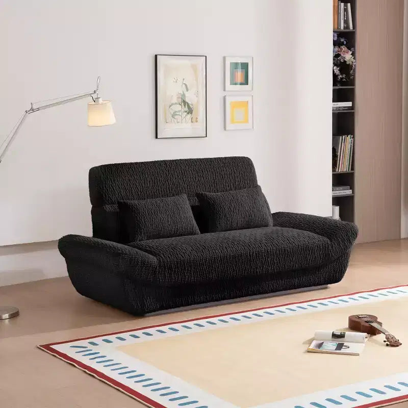 Sofá elíptico de dos plazas EHMKNP en forma de velero - Sofá de salón de lujo con espuma comprimida de alta densidad
