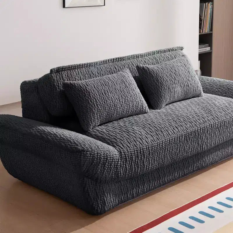 Sofá elíptico de dos plazas EHMKNP en forma de velero - Sofá de salón de lujo con espuma comprimida de alta densidad