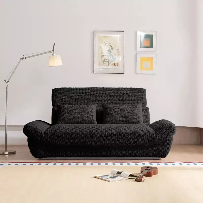 Sofá elíptico de dos plazas EHMKNP en forma de velero - Sofá de salón de lujo con espuma comprimida de alta densidad