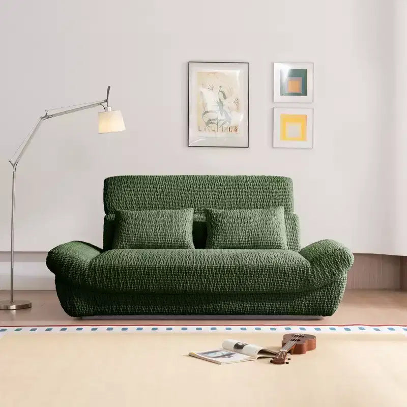 Sofá elíptico de dos plazas EHMKNP en forma de velero - Sofá de salón de lujo con espuma comprimida de alta densidad