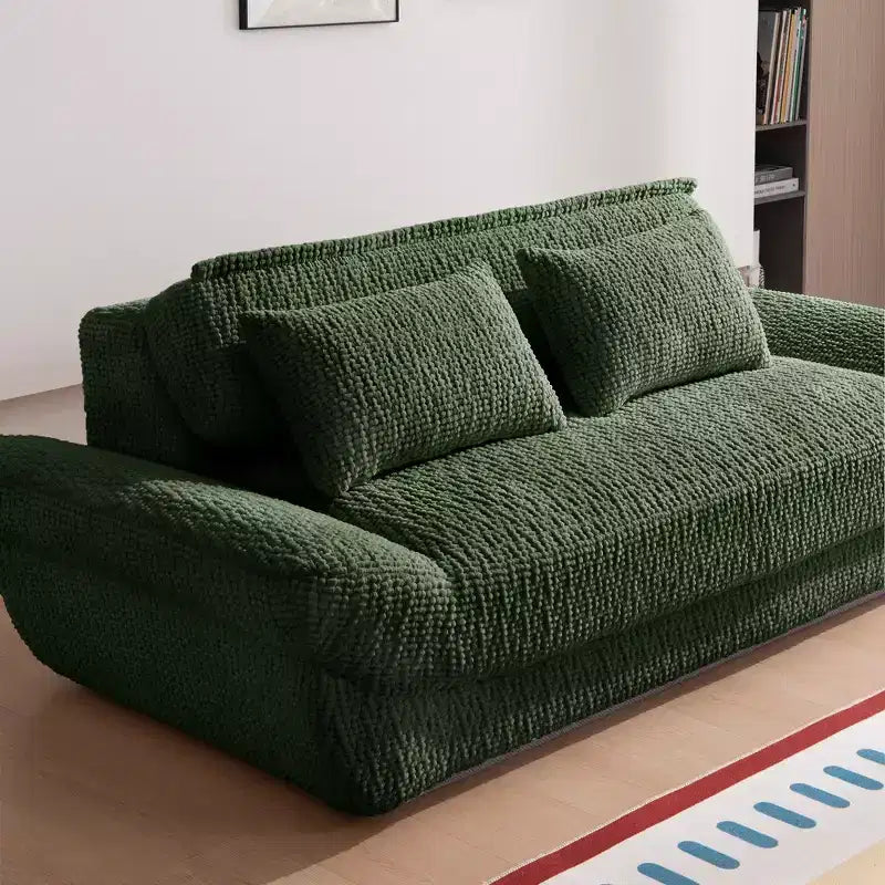 Sofá elíptico de dos plazas EHMKNP en forma de velero - Sofá de salón de lujo con espuma comprimida de alta densidad