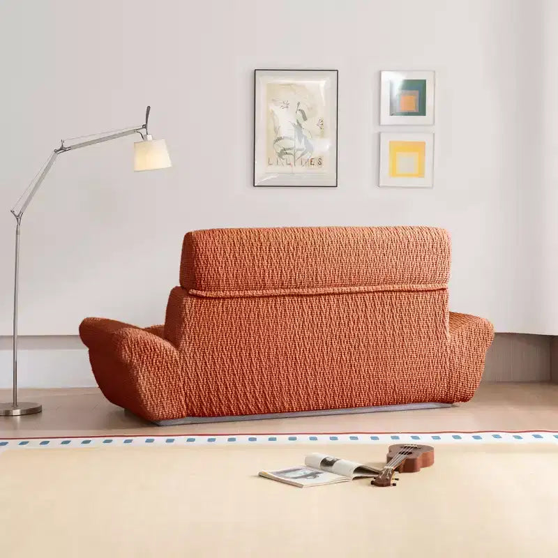 Sofá elíptico de dos plazas EHMKNP en forma de velero - Sofá de salón de lujo con espuma comprimida de alta densidad