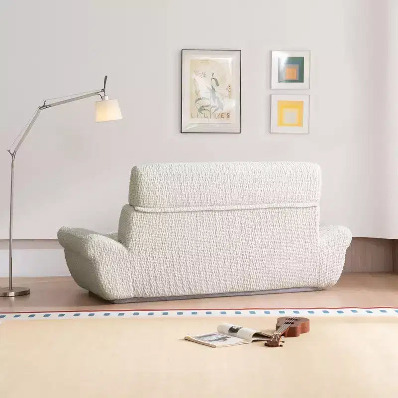 Sofá elíptico de dos plazas EHMKNP en forma de velero - Sofá de salón de lujo con espuma comprimida de alta densidad