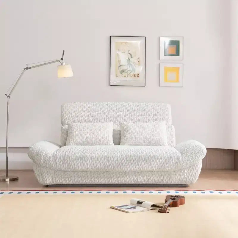 Sofá elíptico de dos plazas EHMKNP en forma de velero - Sofá de salón de lujo con espuma comprimida de alta densidad
