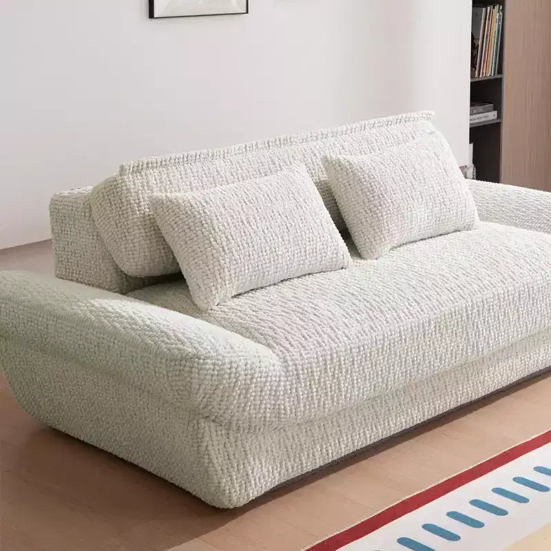 Sofá elíptico de dos plazas EHMKNP en forma de velero - Sofá de salón de lujo con espuma comprimida de alta densidad