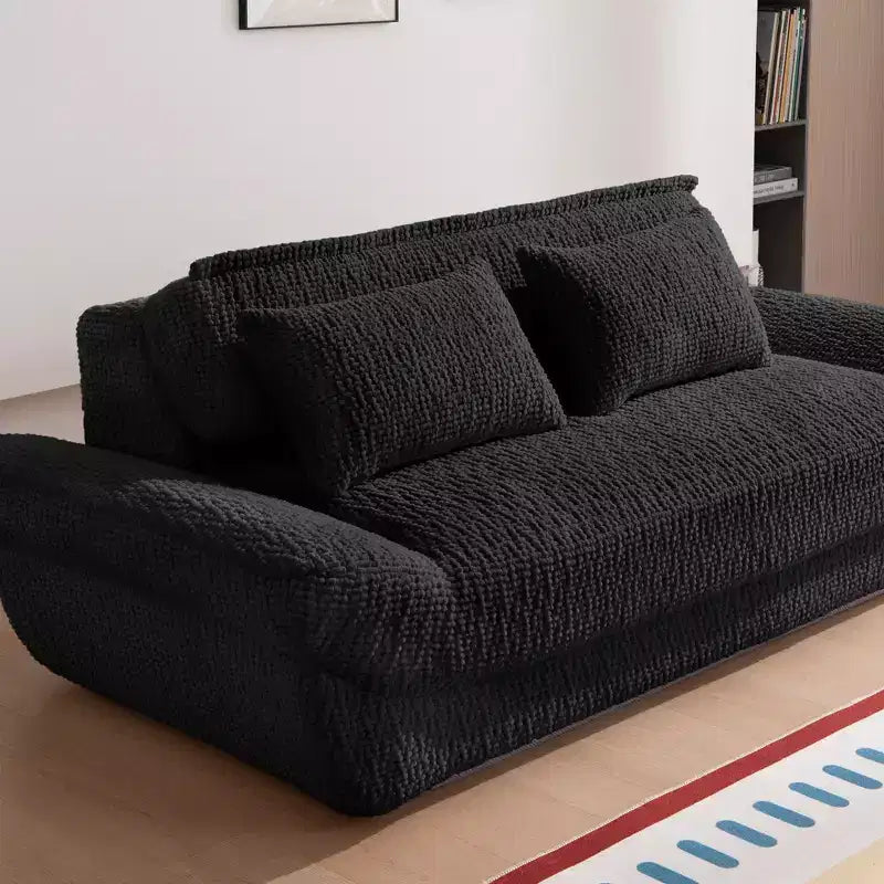 Sofá elíptico de dos plazas EHMKNP en forma de velero - Sofá de salón de lujo con espuma comprimida de alta densidad