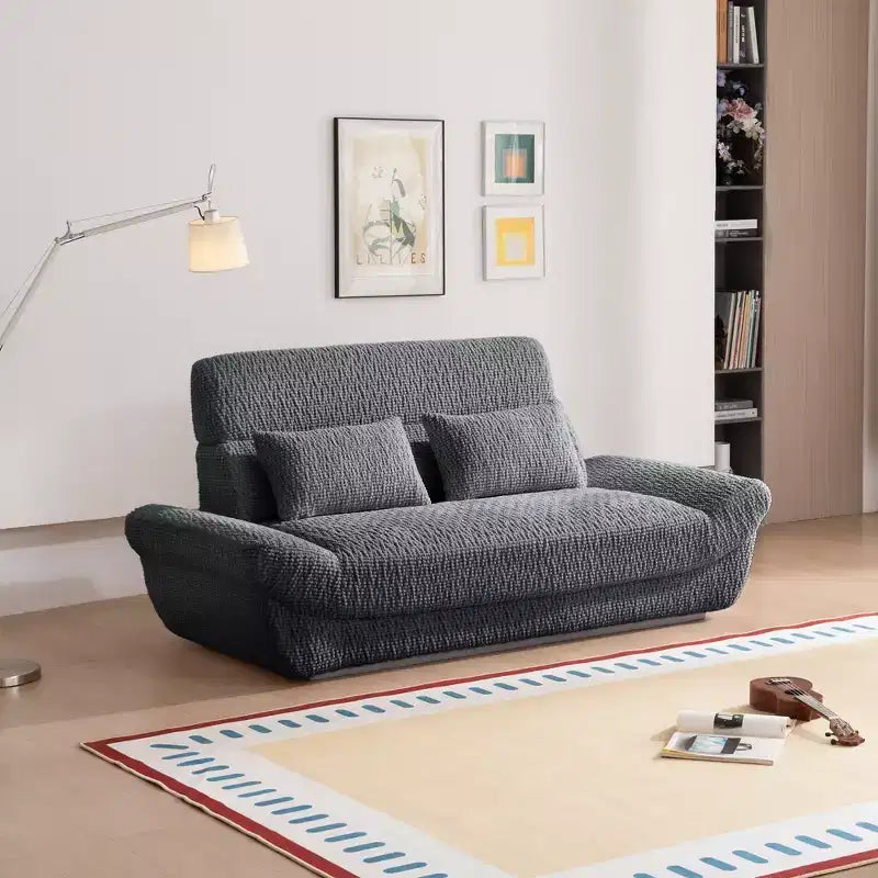 Sofá elíptico de dos plazas EHMKNP en forma de velero - Sofá de salón de lujo con espuma comprimida de alta densidad