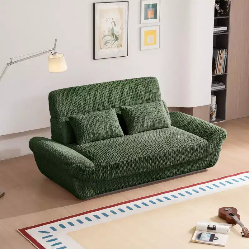 Sofá elíptico de dos plazas EHMKNP en forma de velero - Sofá de salón de lujo con espuma comprimida de alta densidad