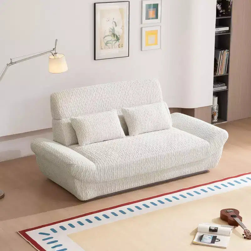 Sofá elíptico de dos plazas EHMKNP en forma de velero - Sofá de salón de lujo con espuma comprimida de alta densidad