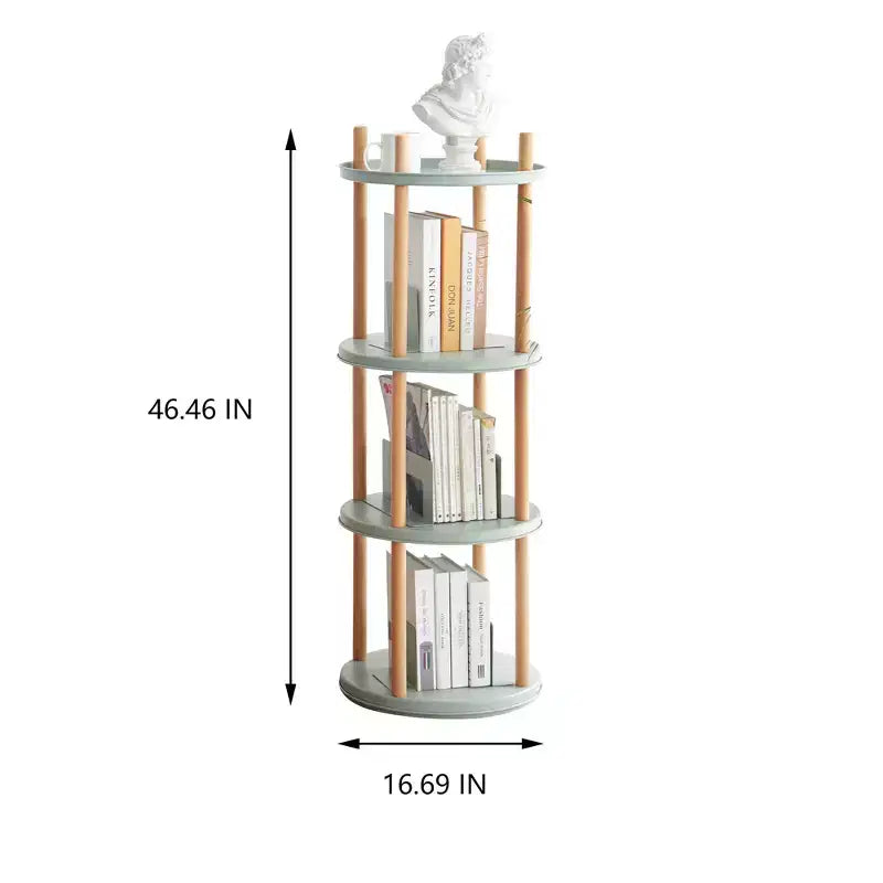 Estantería MAYEERTY de 4 niveles con rotación de 360°, estante de almacenamiento compacto multifuncional para sala de estar, dormitorio, estudio, cocina