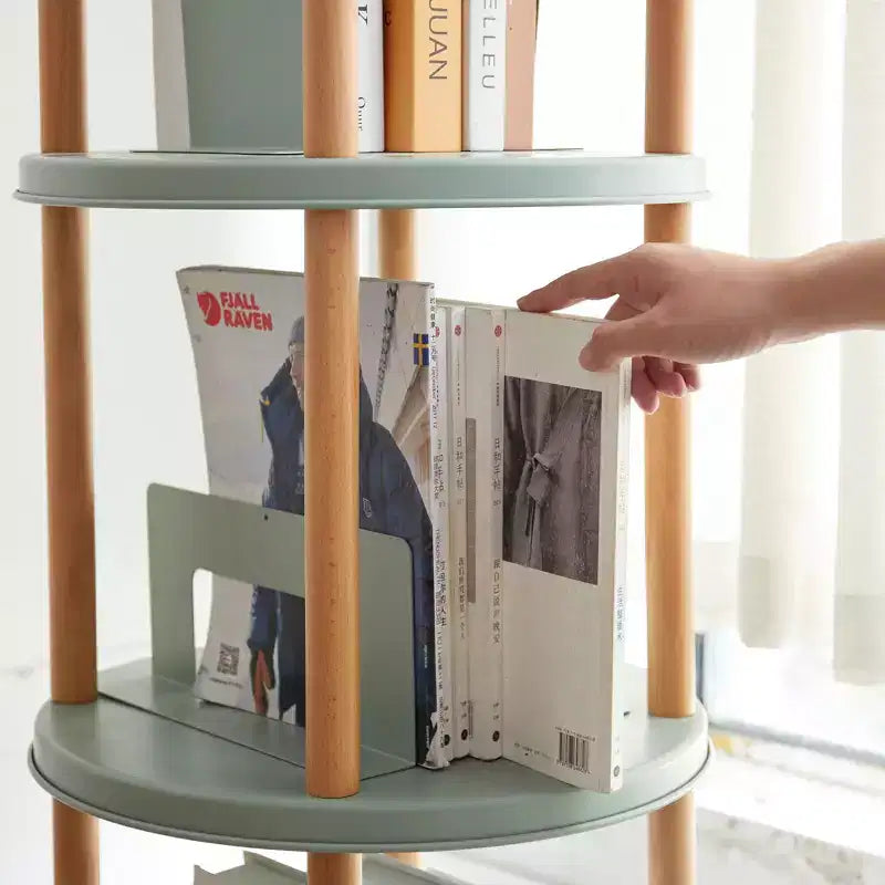 Estantería MAYEERTY de 4 niveles con rotación de 360°, estante de almacenamiento compacto multifuncional para sala de estar, dormitorio, estudio, cocina
