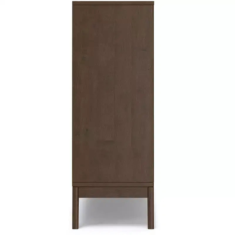 Pearson MADERA DURA SÓLIDA 43 pulgadas x 42 pulgadas Mueble bajo de almacenamiento de 6 cubos moderno de mediados de siglo con cajones en nogal marrón