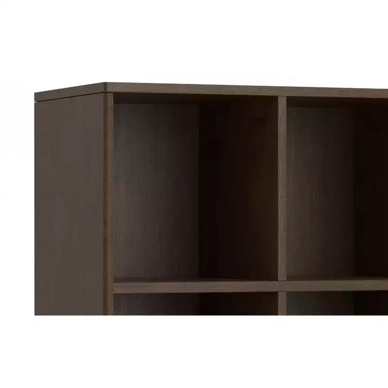 Pearson MADERA DURA SÓLIDA 43 pulgadas x 42 pulgadas Mueble bajo de almacenamiento de 6 cubos moderno de mediados de siglo con cajones en nogal marrón