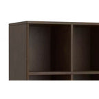 Pearson MADERA DURA SÓLIDA 43 pulgadas x 42 pulgadas Mueble bajo de almacenamiento de 6 cubos moderno de mediados de siglo con cajones en nogal marrón