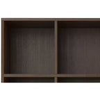 Pearson MADERA DURA SÓLIDA 43 pulgadas x 42 pulgadas Mueble bajo de almacenamiento de 6 cubos moderno de mediados de siglo con cajones en nogal marrón