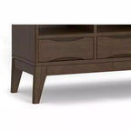 Pearson MADERA DURA SÓLIDA 43 pulgadas x 42 pulgadas Mueble bajo de almacenamiento de 6 cubos moderno de mediados de siglo con cajones en nogal marrón