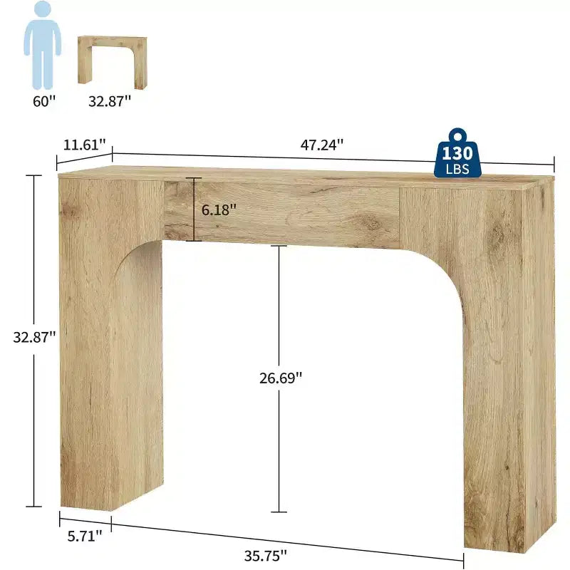 Mesa Consola de Granja, Mesa Estrecha de Madera para Entrada Detrás del Sofá, Mueble Rústico Delgado para Pasillo para Salas de Estar, Recibidores y Apartamentos