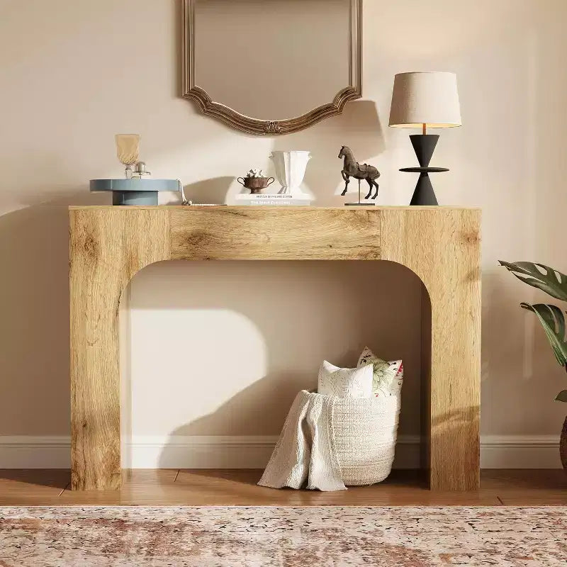 Mesa Consola de Granja, Mesa Estrecha de Madera para Entrada Detrás del Sofá, Mueble Rústico Delgado para Pasillo para Salas de Estar, Recibidores y Apartamentos
