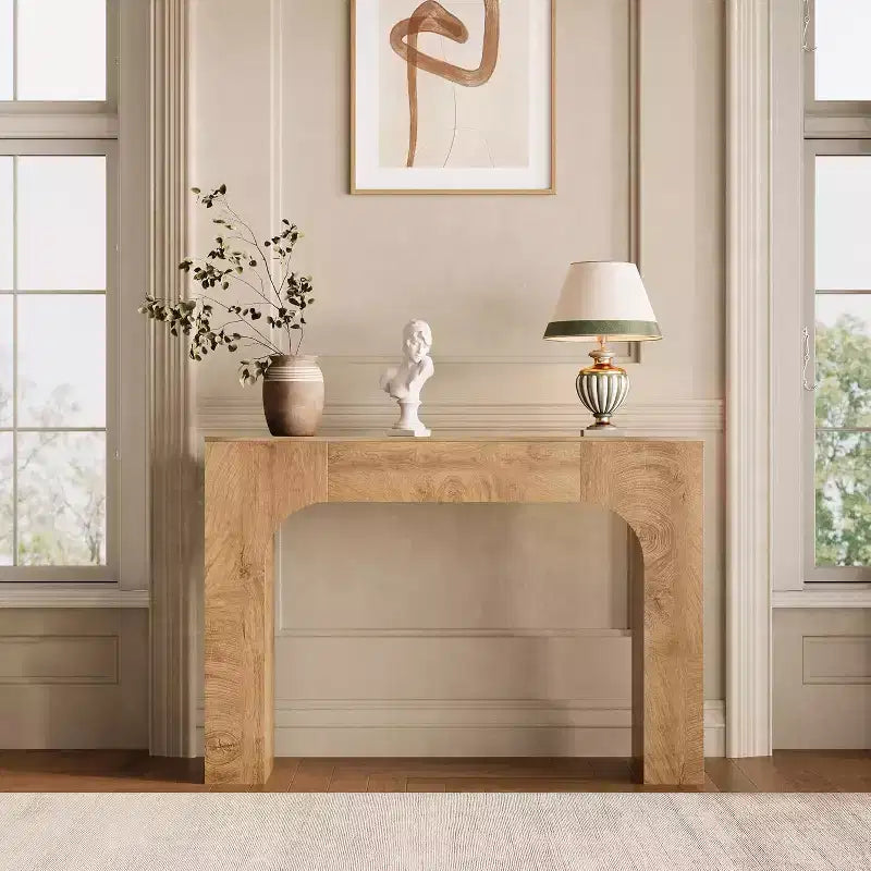 Mesa Consola de Granja, Mesa Estrecha de Madera para Entrada Detrás del Sofá, Mueble Rústico Delgado para Pasillo para Salas de Estar, Recibidores y Apartamentos