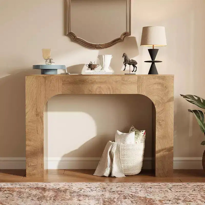 Mesa Consola de Granja, Mesa Estrecha de Madera para Entrada Detrás del Sofá, Mueble Rústico Delgado para Pasillo para Salas de Estar, Recibidores y Apartamentos
