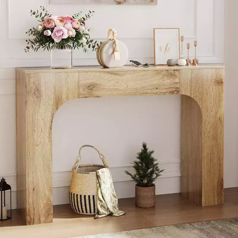 Mesa Consola de Granja, Mesa Estrecha de Madera para Entrada Detrás del Sofá, Mueble Rústico Delgado para Pasillo para Salas de Estar, Recibidores y Apartamentos